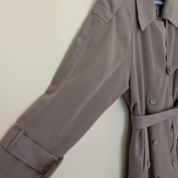 Terry Lewis Classic Luxuries water repellent taupe trench coat Large EUC - Picture 3 of 15